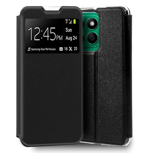 Cool Funda Flip Cover Tipo Libro Liso Negro para Huawei Honor X8B