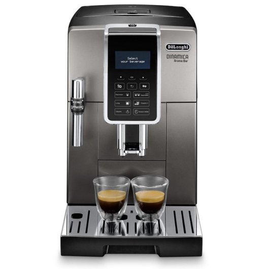 DeLonghi Dinamica Aroma Bar ECAM359.37.TB Kaffeevollautomat mit Mahlwerk, 15 Riegel, Schwarz, Titan