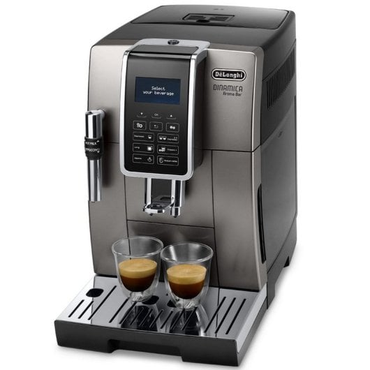 DeLonghi Dinamica Aroma Bar ECAM359.37.TB Kaffeevollautomat mit Mahlwerk, 15 Riegel, Schwarz, Titan