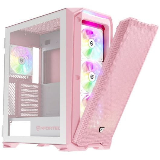 Nfortec Krater X Pink Cristal Templado USB 3.0 ARGB Rosa