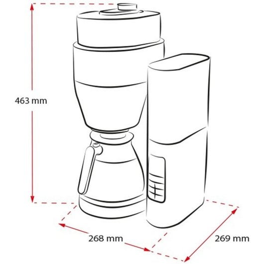 Melitta AromaFresh Therm Pro Filterkaffeemaschine mit Mahlwerk, 8 Tassen, schwarz
