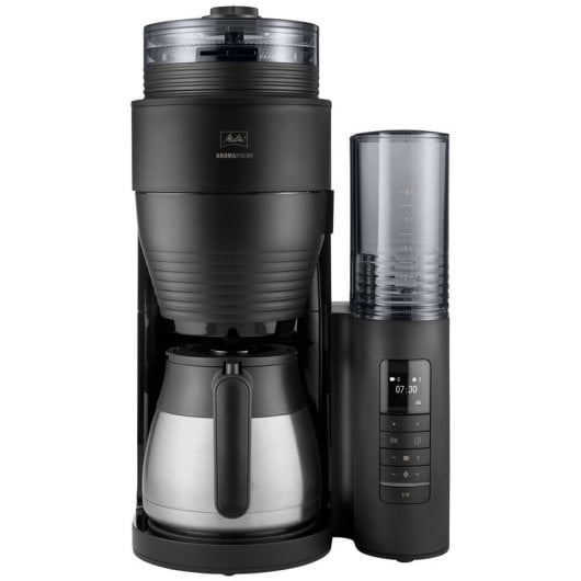 Melitta AromaFresh Therm Pro Filterkaffeemaschine mit Mahlwerk, 8 Tassen, schwarz