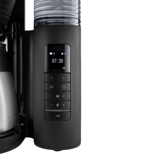 Melitta AromaFresh Therm Pro Filterkaffeemaschine mit Mahlwerk, 8 Tassen, schwarz
