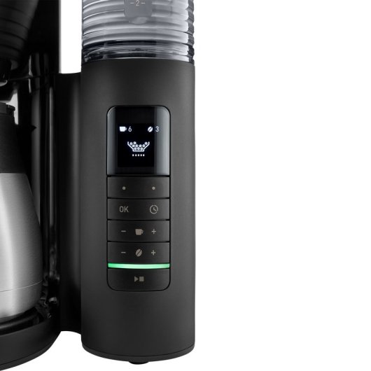 Melitta AromaFresh Therm Pro Filterkaffeemaschine mit Mahlwerk, 8 Tassen, schwarz
