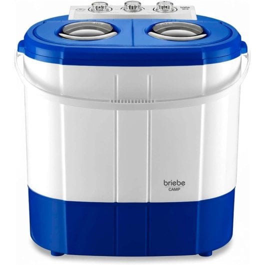 Briebe WM1140 Mini machine à laver centrifuge portable avec 2 compartiments 3 kg gris/blanc