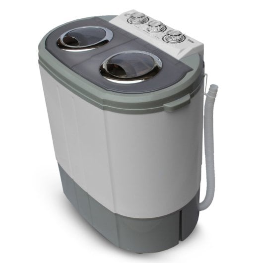 Briebe WM1140 Mini Lavadora Centrifugadora Portátil de 2 Compartimentos 3Kg Gris/Blanco