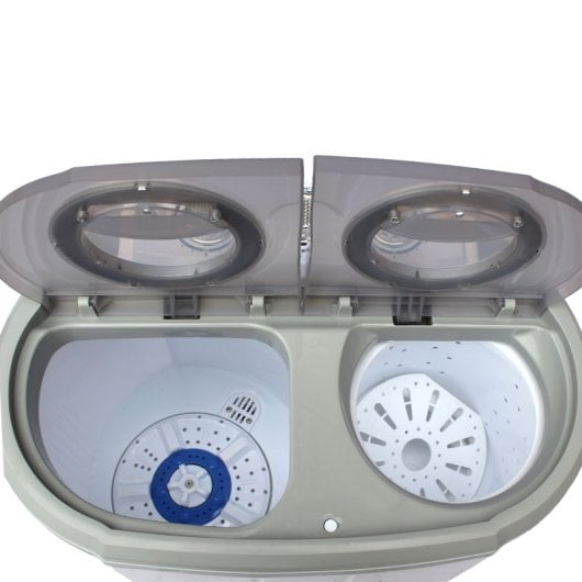 Briebe WM1140 Mini Lavadora Centrifugadora Portátil de 2 Compartimentos 3Kg Gris/Blanco