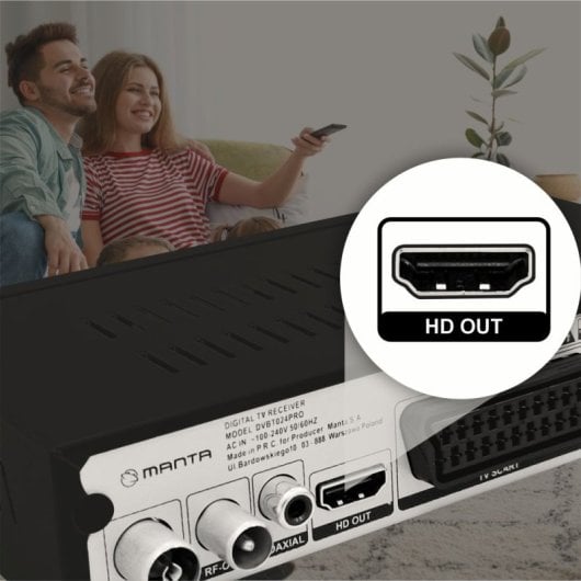 Manta DVBT024PRO Decodificador TDT2 DVBT-T2 HEVC H.265 FullHD Negro