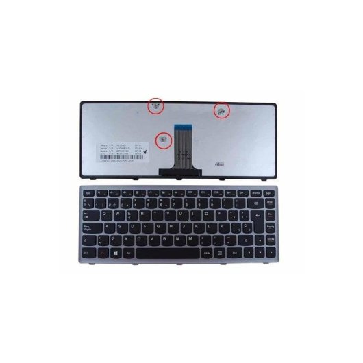 Teclado Portátil Lenovo Flex 14 G400s Negro con Marco Plata