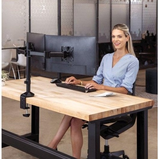 Fellowes Reflex 8502601 Supporto Doppio Monitor Scrivania 27" VESA 75x75 a 100x100 Max 8Kg
