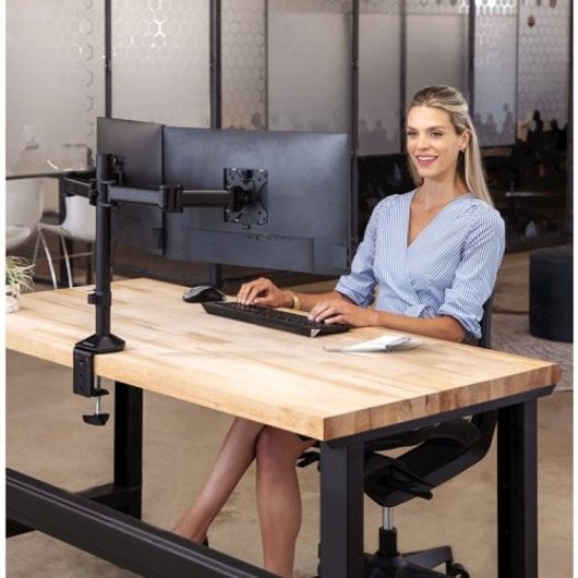 Fellowes Reflex 8502601 Soporte Doble para Monitores 27" VESA 100 Max 8Kg Negro