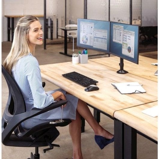 Fellowes Reflex 8502601 Supporto Doppio Monitor Scrivania 27" VESA 75x75 a 100x100 Max 8Kg