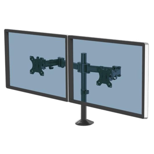 Fellowes Reflex 8502601 Supporto Doppio Monitor Scrivania 27" VESA 75x75 a 100x100 Max 8Kg