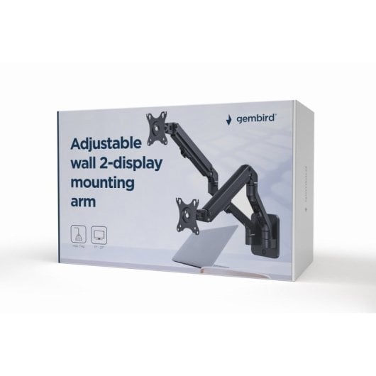 Gembird Ma-wa2-01 Soporte de Pared para Monitor 27" VESA 100 Max 7Kg Negro
