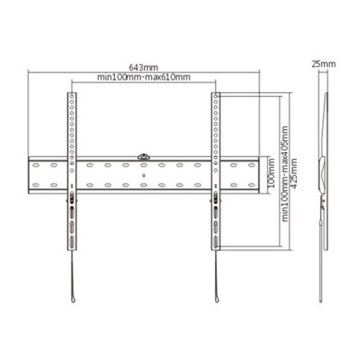 Gembird Wm-70f-01 Soporte Para TV 70" VESA 600x400 Max 40Kg Negro