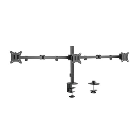 Gembird Ma-d3-01 Suporte Triplo para 3 Monitores 17”-27” VESA Máx 7Kg Preto
