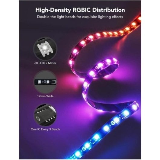 Tira LED Govee H605c para TV 75-85 Pulgadas, RGBIC, Wi-Fi + Bluetooth