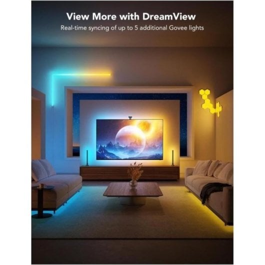 Tira LED Govee H605c para TV 75-85 Pulgadas, RGBIC, Wi-Fi + Bluetooth