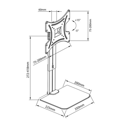 Maclean TV-Wandhalterung 15-42" VESA 200 Max 20Kg Schwarz
