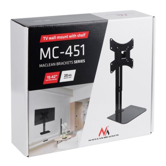 Maclean TV-Wandhalterung 15-42" VESA 200 Max 20Kg Schwarz