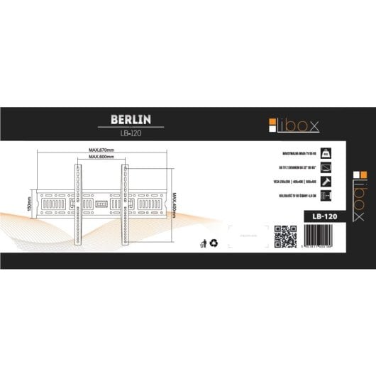 Libox Lb-120 Soporte para TV 85" VESA 600x400 Max 55Kg Negro