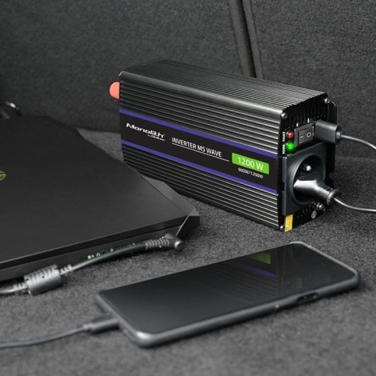 Qoltec Monolith 1200 Ms Cargador Inverter 12v A 230v 600/1200W USB