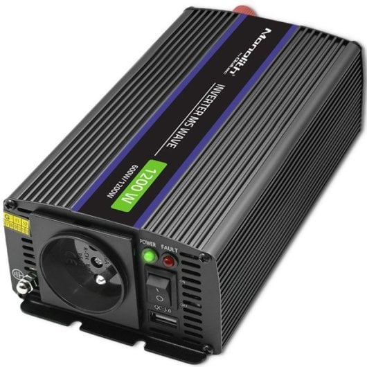 Qoltec Monolith 1200 Ms Cargador Inverter 12v A 230v 600/1200W USB