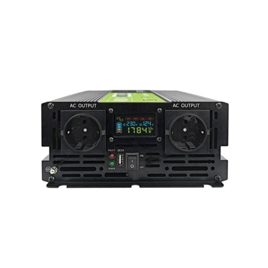 Green Cell Powerinverter Inversor de Coche con Pantalla LCD 12V/2000W Negro