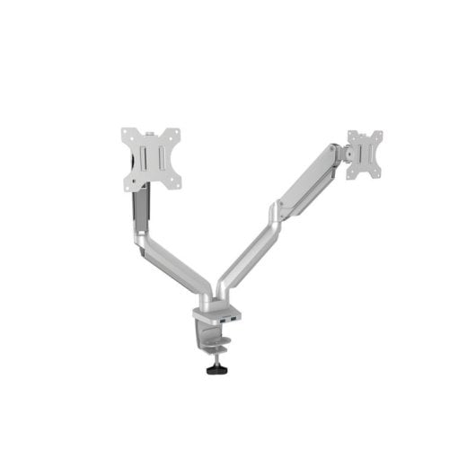 Fellowes Soporte Doble para 2 Monitores 32" VESA 100 Max 8Kg Plateado
