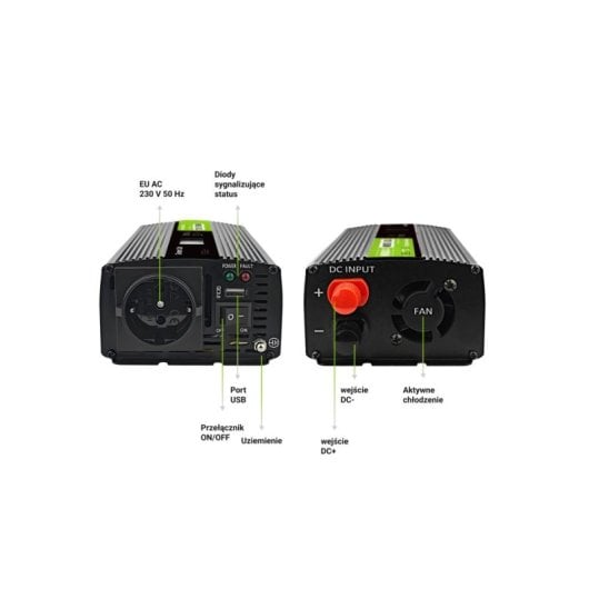 Green Cell Powerinverter Inversor de Corriente con Pantalla LCD 10000W Negro