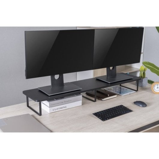Gembird Ms-table2-01 Soporte De Escritorio para 2 Monitores Negro