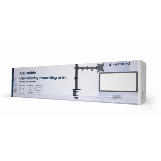 Gembird Ma-d1-01 Supporto da Tavolo per Monitor 32" Nero