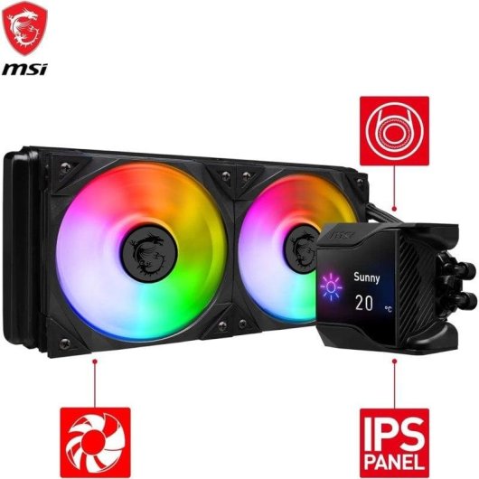 Flüssigkeitskühlung MSI MPG CORELIQUID D240 240mm 2 Lüfter LED IPS