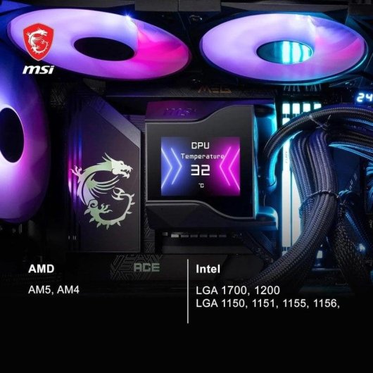 Flüssigkeitskühlung MSI MPG CORELIQUID D240 240mm 2 Lüfter LED IPS