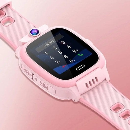Klack Reloj Smartwatch Crianças 4G GPS 1,44" Ecrã Tátil Rosa Localização SOS