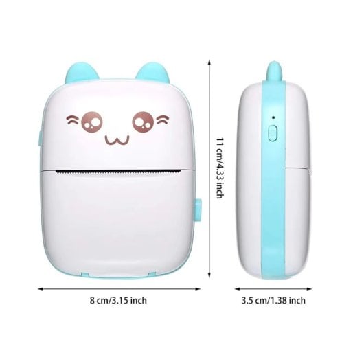 Klack Mini Impresora Portátil Térmica sin Tinta en Papel de Recibo Bluetooth Azul