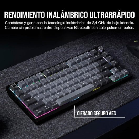 Corsair K65 PLUS WIRELESS Tastiera da gioco meccanica wireless al 75% hot swap MLX rossa