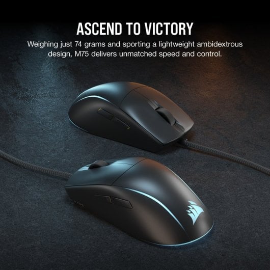 Corsair M75 RGB Ratón Gaming 26000 DPI Negro