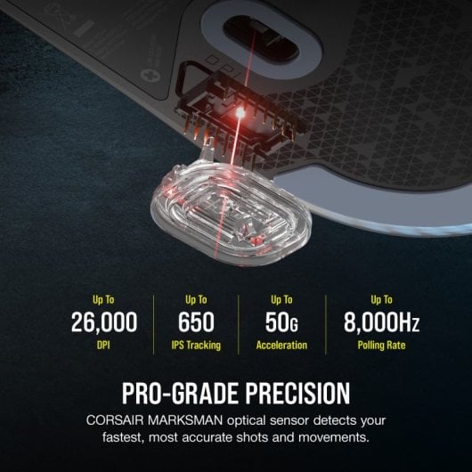 Corsair M75 RGB Ratón Gaming 26000 DPI Negro