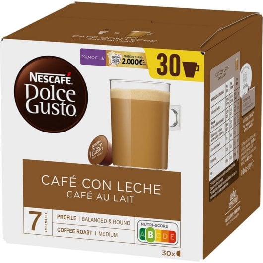 Nescafé Dolce Gusto Café com Leite Pack de 3 Caixas de 30 Cápsulas