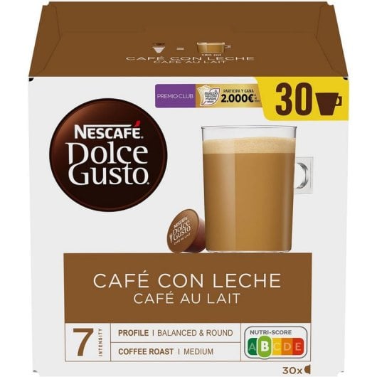 Nescafé Dolce Gusto Café com Leite Pack de 3 Caixas de 30 Cápsulas