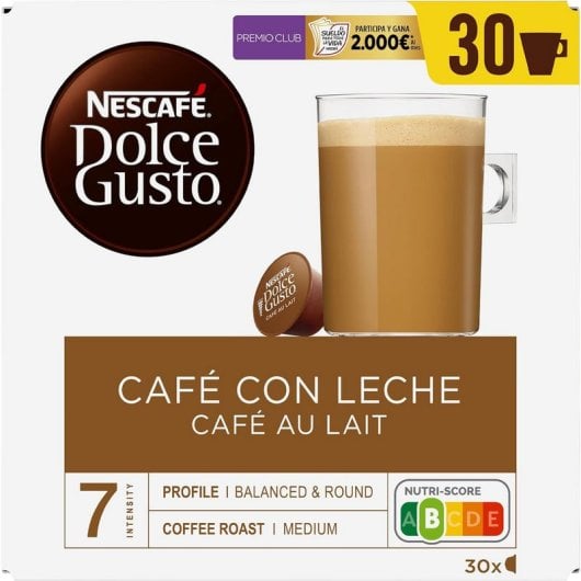 Nescafé Dolce Gusto Café com Leite Pack de 3 Caixas de 30 Cápsulas