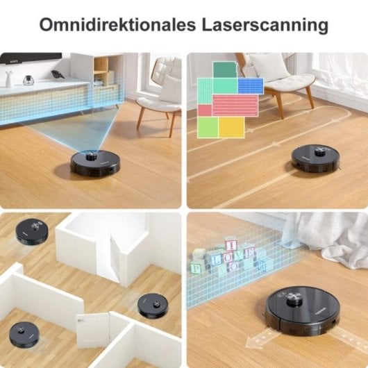 Robot Aspirapolvere e Lavapavimenti Tesvor S4 Navigazione LiDAR 22.000 Pa Compatibile Alexa