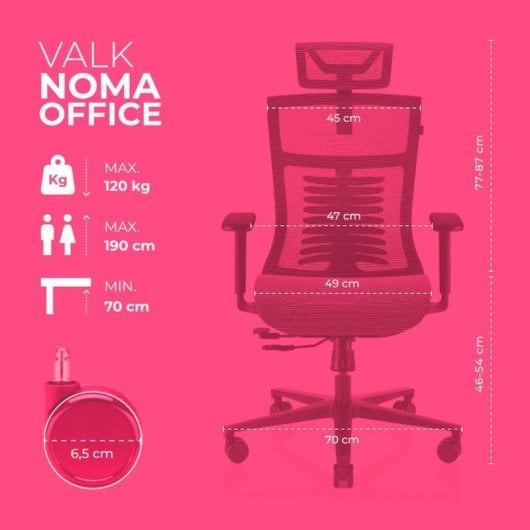 Valk Gaming Noma Office Cadeira Gaming de Malha Transpirável Cinzenta/Preta