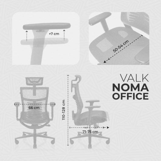 Valk Gaming Noma Office Cadeira Gaming de Malha Transpirável Cinzenta/Preta