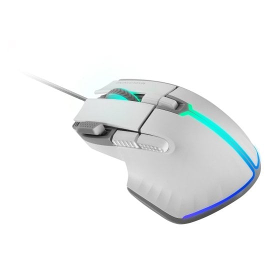 Mars Gaming MM-XT Rato Gaming RGB Ergonómico com Apoio para Polegar 12800DPI Switches Huano Branco