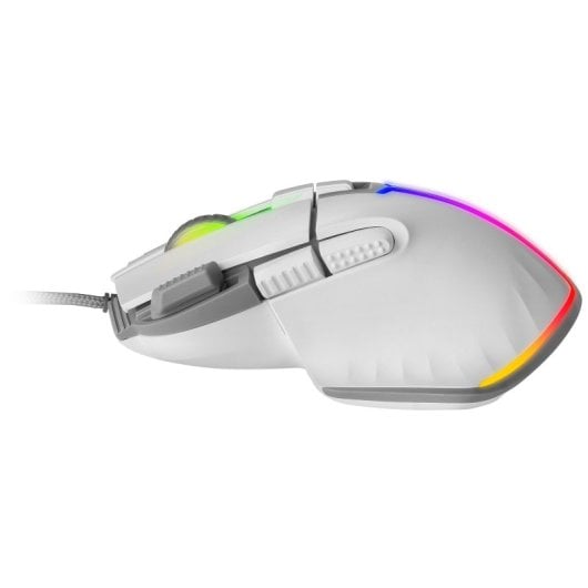 Mars Gaming MM-XT Mouse da gioco ergonomico RGB con poggiapollice 12800 DPI Interruttori Huano Bianco