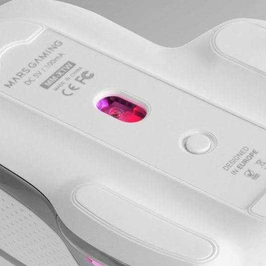 Mars Gaming MM-XT Rato Gaming RGB Ergonómico com Apoio para Polegar 12800DPI Switches Huano Branco