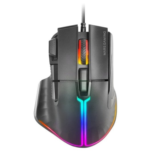 Mars Gaming MM-XT Rato Gaming RGB Ergonómico com Apoio para Polegar 12800DPI Switches Huano Preto