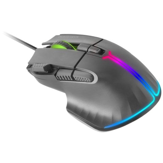 Mars Gaming MM-XT Mouse da gioco ergonomico RGB con poggiapollice 12800 DPI Switch Huano Nero